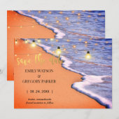Summer Blue Ocean Beach Mariages Invitations (Devant / Derrière)