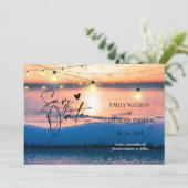 Summer Blue Ocean Beach Mariages Invitations (Debout devant)