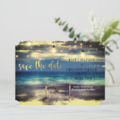 Summer Blue Ocean Beach Mariages Invitations (Debout devant)