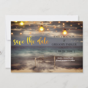Summer Blue Ocean Beach Mariages Invitations