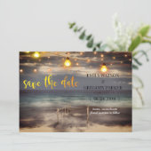 Summer Blue Ocean Beach Mariages Invitations (Debout devant)