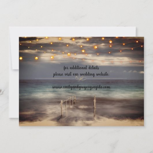 Summer Blue Ocean Beach Mariages Invitations (Dos)