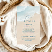 Summer Blue Ocean Beach Wedding Informatiekaartje