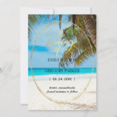 Summer Blue Ocean Beach Wedding Invitations Save The Date (Voorkant)