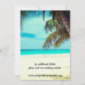 Summer Blue Ocean Beach Wedding Invitations Save The Date (Achterkant)