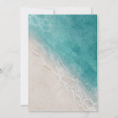 Summer Blue Ocean Beach Wedding Kaart (Achterkant)