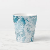 Summer Blue Ocean Wave Latte Mok (Voorkant)