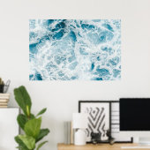 Summer Blue Ocean Wave Poster (Thuiskantoor)