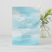 Summer Blue Sky Clouds Weddenschap Kaart (Staand voorkant)