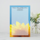 Summer Blue Sky met Gellow Sunflower Briefpapier (Staand voorkant)