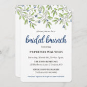 Summer Blueberry Foliage Bridal Brunch Invitation Kaart (Voorkant / Achterkant)