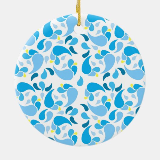 Summer Blues Ceramic Ornament (Achterkant)