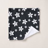 Summer Boho Black White Daisy Flowers (Gant de toilette)