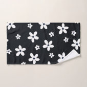 Summer Boho Black White Daisy Flowers (Serviette à main)