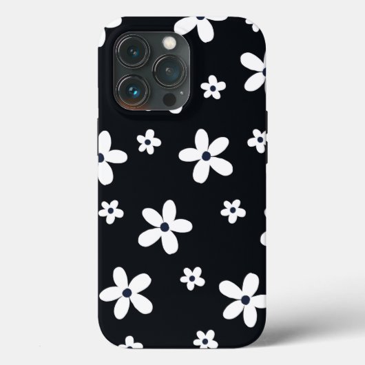 Summer Boho Black White Daisy Flowers Case-Mate iPhone Case (Achterkant)