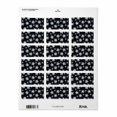 Summer Boho Black White Daisy Flowers Etiket (Full Sheet)