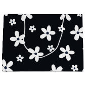 Summer Boho Black White Daisy Flowers Groot Cadeauzakje (Voorkant)