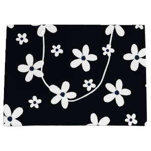 Summer Boho Black White Daisy Flowers Groot Cadeauzakje