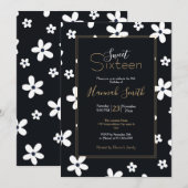 Summer Boho Black White Daisy Flowers Kaart (Voorkant / Achterkant)