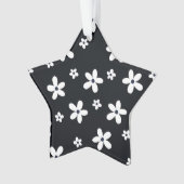 Summer Boho Black White Daisy Flowers Ornament (voorkant)