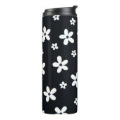 Summer Boho Black White Daisy Flowers Thermosbeker (Gedraaid links)
