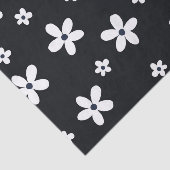 Summer Boho Black White Daisy Flowers Tissuepapier (Detail)