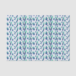 Summer Boho Blue Greenery Botanical Leaves Tissuepapier