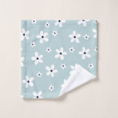 Summer Boho Blue White Daisy Flowers (Gant de toilette)