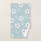 Summer Boho Blue White Daisy Flowers Bad Handdoek (Handdoek)