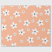 Summer Boho White Daisy Flowers Cadeaupapier (Vlak)