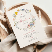 Summer Boho Wildflowers Baptism Invitation