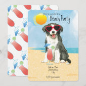 Summer Border Collie Beach Party Invitation (Devant / Derrière)