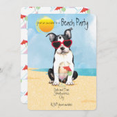 Summer Boston Terrier Beach Party Invitation (Devant / Derrière)