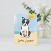 Summer Boston Terrier Briefkaart (Staand voorkant)