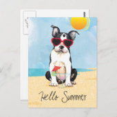 Summer Boston Terrier Briefkaart (Voorkant / Achterkant)