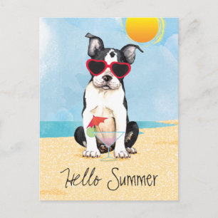 Summer Boston Terrier Briefkaart