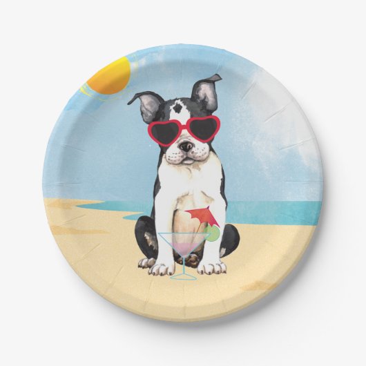 Summer Boston Terrier Papieren Bordje (Voorkant)