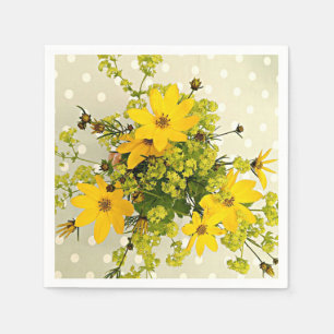 Summer Bouquet, Sunshine Yellow Flowers Servet