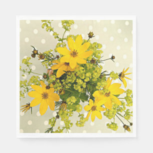 Summer Bouquet, Sunshine Yellow Flowers Servetten