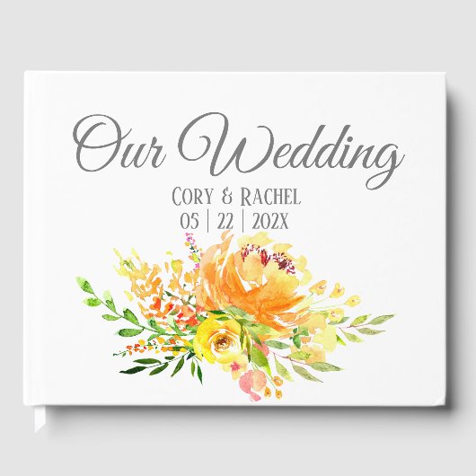  Summer Bouquet Wedding Guestbook Gastenboek (Voorkant)