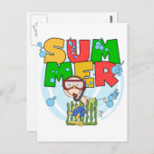 SUMMER - Boy Underwater T-shirts en cadeautjes Briefkaart (Voorkant / Achterkant)