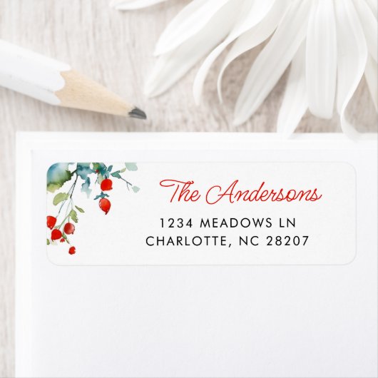 Summer Branches Modern Script Family Name Etiket (Insitu)