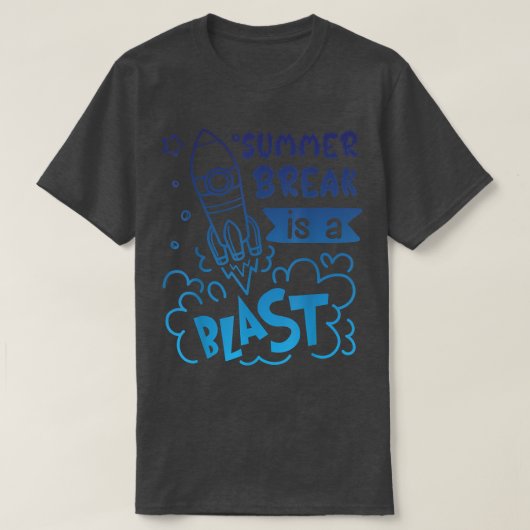 Summer Break is een laatste Cool Astronaut Boy Gir T-shirt (Design voorkant)