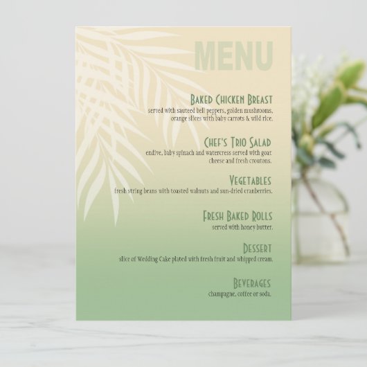 Summer Breeze Beach menu | jade (Staand voorkant)