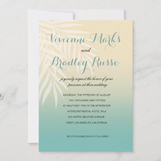 Summer Breeze Beach Wedding | Moutblauw Kaart (Voorkant)