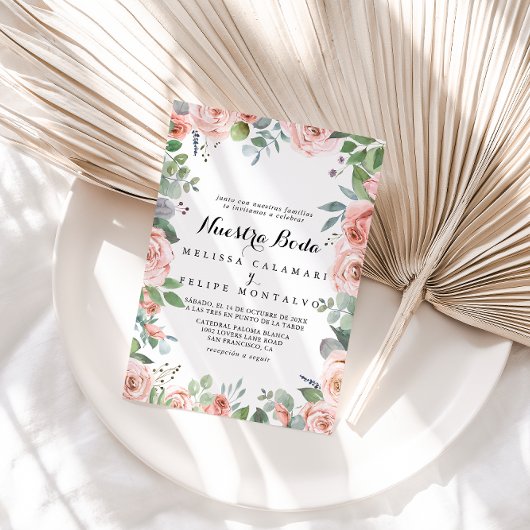 Summer Breeze Floral Nuestra Boda Wedding Kaart