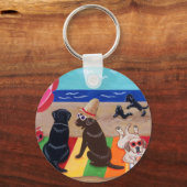 Summer Breeze Labradors schilderen Sleutelhanger (Voorkant)