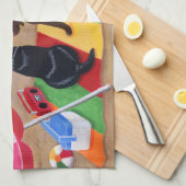 Summer Breeze Labradors schilderen Theedoek (Quarter Fold)