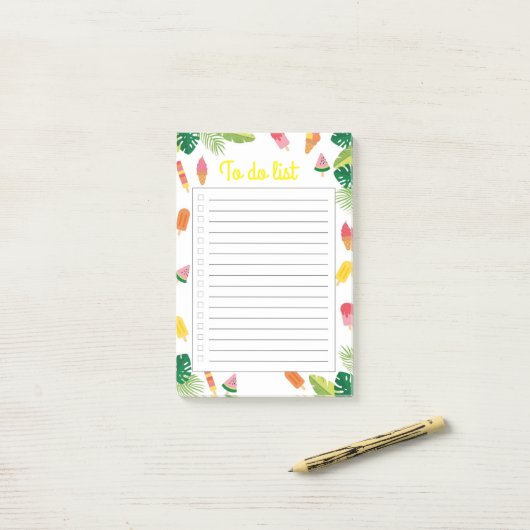 Summer Breeze Post-it® Notes (Op bureau)