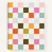 Summer Bright en Retro geruit Notitieboek (Voorkant)